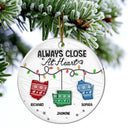 Family,Parents,Gift For Sisters,Gift For Sibling,Gift For Brothers,Love,Christmas,Long Distance - Family Love Knows No Distance - 3D Inflated Effect Printed Ornament, Personalized Circle Ceramic Ornament