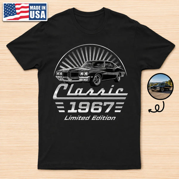 Gift For Father,Gift For Grandpa,Gift For Men,Non-Eng,Photo,Humorous - Custom Photo Classic Car Limited Edition - Personalized T Shirt