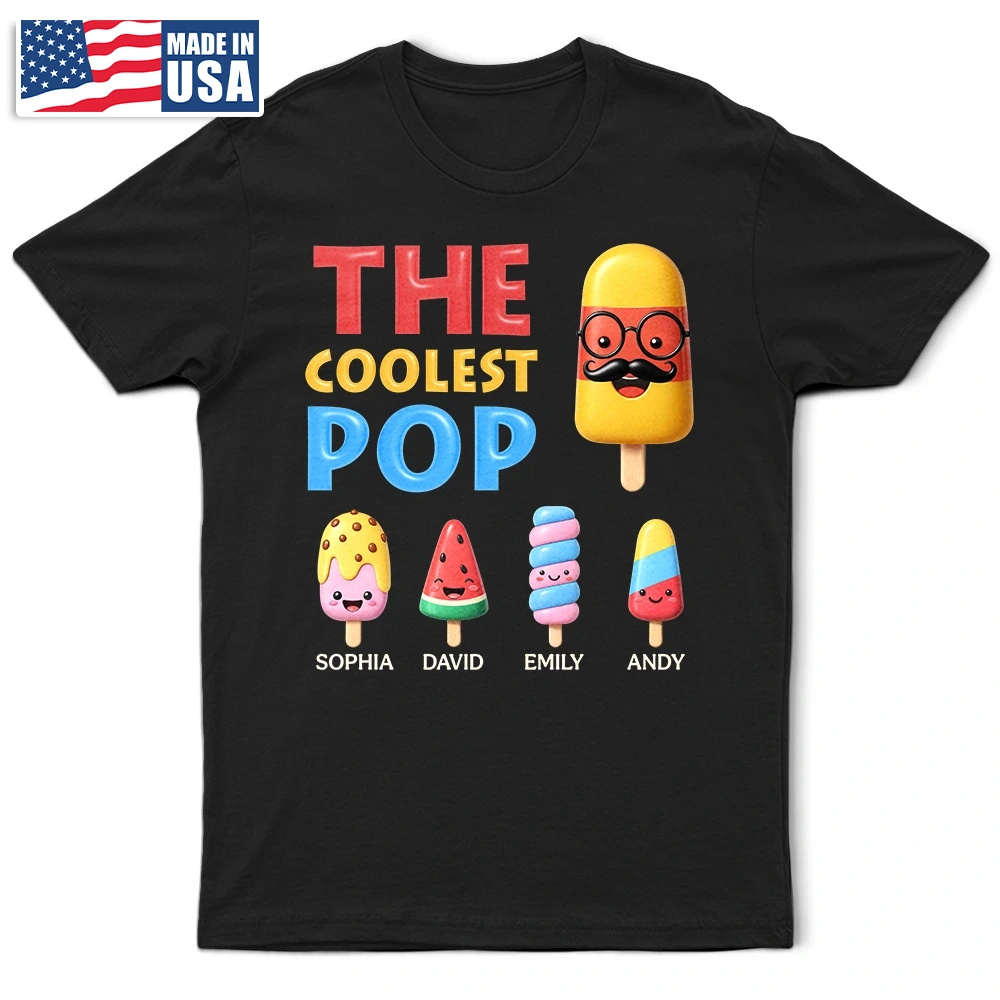 Father's Day Gifts, The Coolest Pop Grandpa Dad - Personalized T Shirt