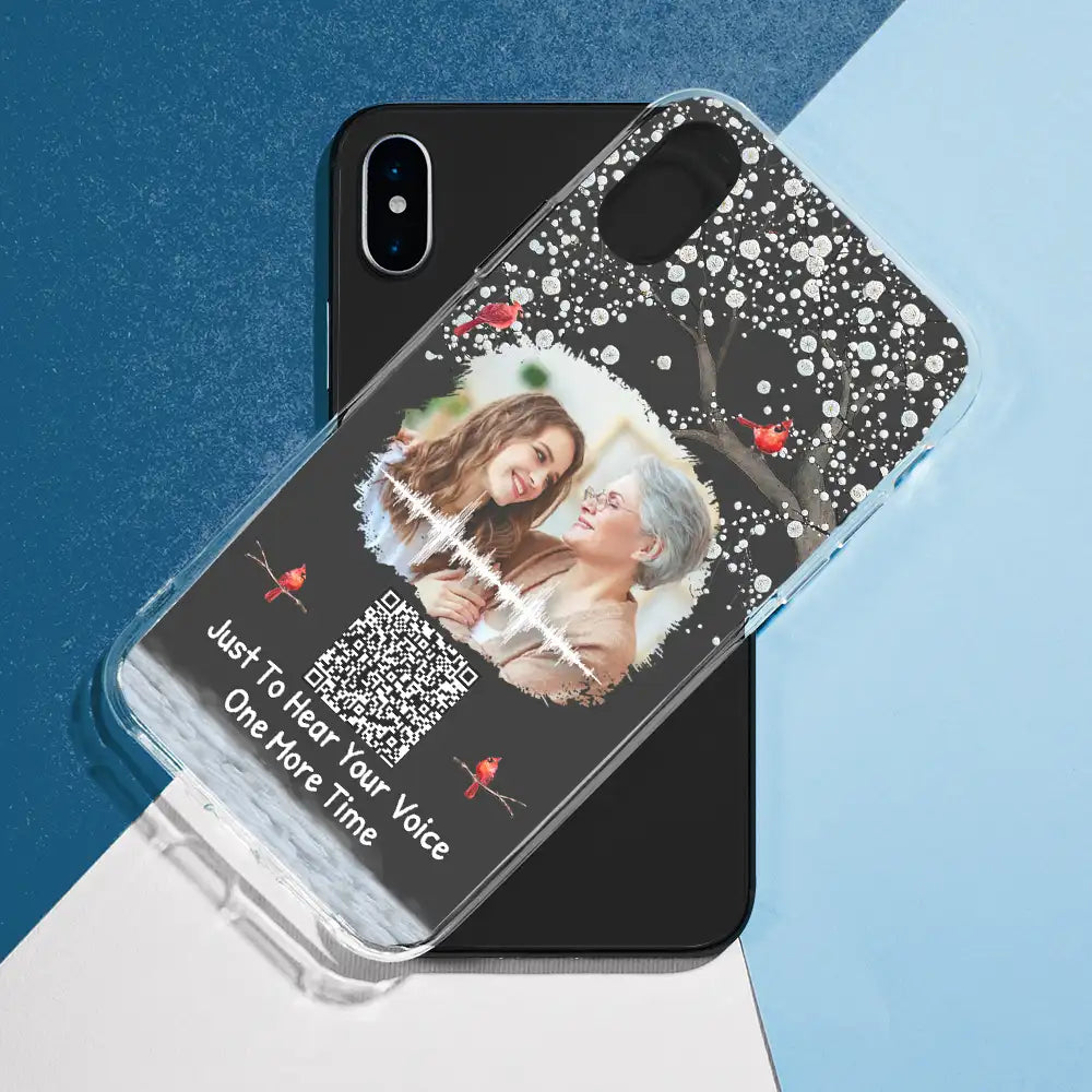 Custom Photo Memorial Soundwave Voice Recording QR Code - Personalized Clear Phone Case