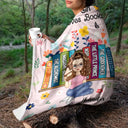 Book Flower Just A Girl Who Loves Books - Personalized Fleece Blanket, Sherpa Blanket