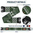 Monogram Christmas Family - Personalized Wool Scarf With Tassel