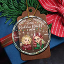 Christmas Merry Christmas Besties - Personalized Circle Glass Ornament
