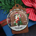 Gift For Couples, Gift For Husband, Gift For Wife, Gift For Boyfriend, Gift For Girlfriend - Christmas Couple Kissing Forever Yours - Personalized Circle Glass Ornament