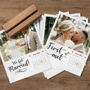 Gift For Couples,Gift For Husband,Gift For Wife,Gift For Boyfriend,Gift For Girlfriend,Love - Custom Photo Calendar Our Story So Far - Personalized Custom Shaped Cardstock With Wooden Stand