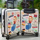 Travel,Gift For Yourself,Happy - Travel Sticker Just A Girl Who Loves Traveling - Personalized Clear Luggage Cover