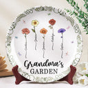 Gift For Mother,Gift For Grandma,Love - Birth Flower Grandma's Garden - Personalized Ceramic Plate