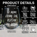 Custom Photo, Gift For Mother, Mom - Children, Happy - Custom Photo Funny Kids Reason To Drink - Personalized Stemless Wine Glass