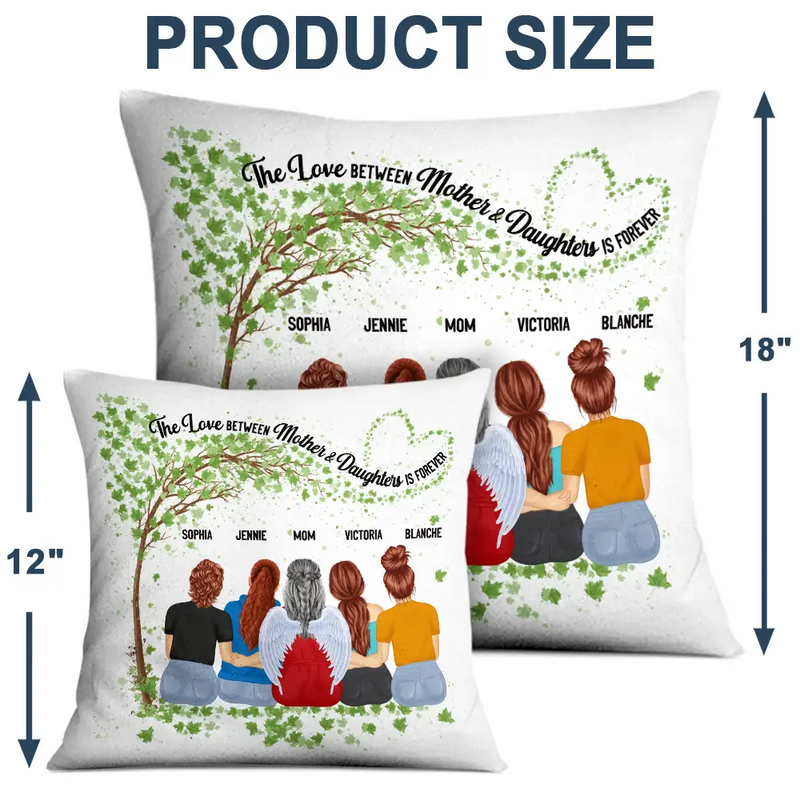 Gift For Mother, Gift For Daughter, Mom, Daughters - The Love Between Mother & Daughters Is Forever - Personalized Pillow