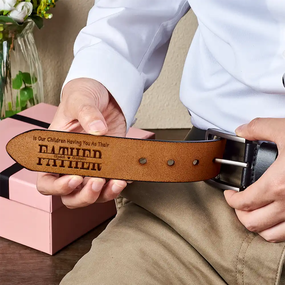 Gift For Father,Gift For Husband - The Only Thing Better Than Having You As Husband - Personalized Engraved Leather Belt