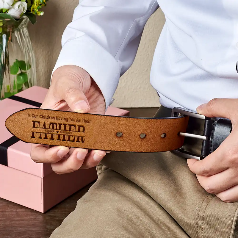 Gift For Father,Gift For Husband - The Only Thing Better Than Having You As Husband - Personalized Engraved Leather Belt
