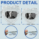 Christmas, Custom Photo, Memorial, Sad, Family - Custom Photo In Our Heart At Christmas & Forever - Personalized Heart Shaped Glass Ornament