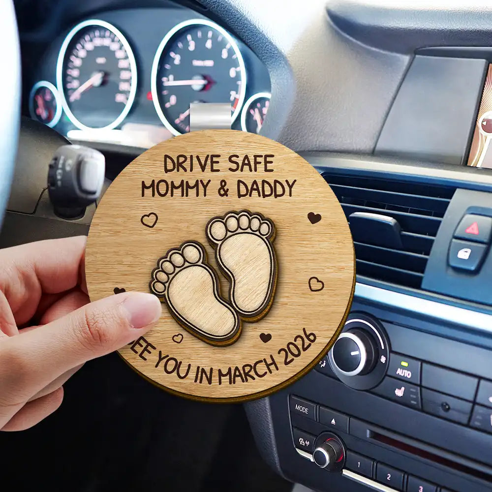 New Dad,New baby,New Mom,Happy - Expecting Parents See You In - Personalized Custom Shaped Car Visor Clip