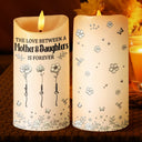 Gift For Women,Gift For Mother,Mom - Daughters (Adult),Mom - Daughters (Young),Gift For Daughter,Love - 3D Metal Effect Birth Month Flowers Mother And Daughters - Personalized Flameless LED Candle