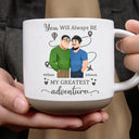 Gift For Couples,Gift For Husband,Gift For Wife,Gift For Boyfriend,Gift For Girlfriend,Travel,Happy - You Will Always Be My Greatest Adventure - Personalized Pottery Mug