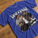 Custom Photo, Anniversary, Art Design, Gift For Couples, Playful,Photo Collage - Custom Photo Collage Bootleg Shirt Couple Bestie Family Portrait - Personalized Vintage Washed T Shirt
