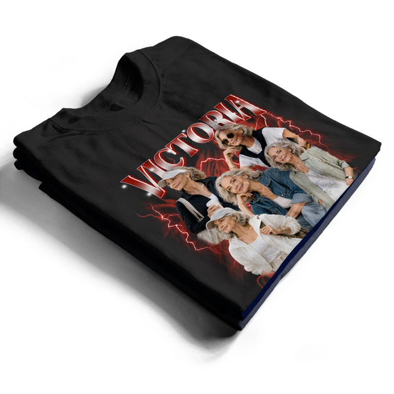 Custom Photo, Art Design, Gift For Couples, Humorous, Photo Collage - Custom Photo Collage Portrait Vintage Bootleg Shirt - Personalized T Shirt