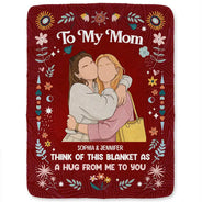 Art Design,Gift For Cousin,Christmas,Gift For Sister,Gift For Sibling,Custom Photo,Cozy,Photo - Faceless Portrait - Custom Photo Faceless Portrait Think Of This Blanket As A Hug - Personalized Fleece Blanket, Sherpa Blanket