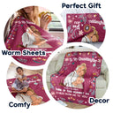 Art Design,Gift For Cousin,Christmas,Gift For Sister,Gift For Sibling,Custom Photo,Cozy,Photo - Faceless Portrait - Custom Photo Faceless Portrait Think Of This Blanket As A Hug - Personalized Fleece Blanket, Sherpa Blanket