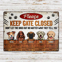 Keep Gate Closed Dog Lovers - Funny Dog Sign - Personalized Custom Classic Metal Signs