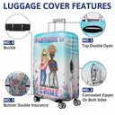 Bestie Floral Fashion Partners In Crime - Funny Gift For Bestie - Personalized Custom Luggage Cover