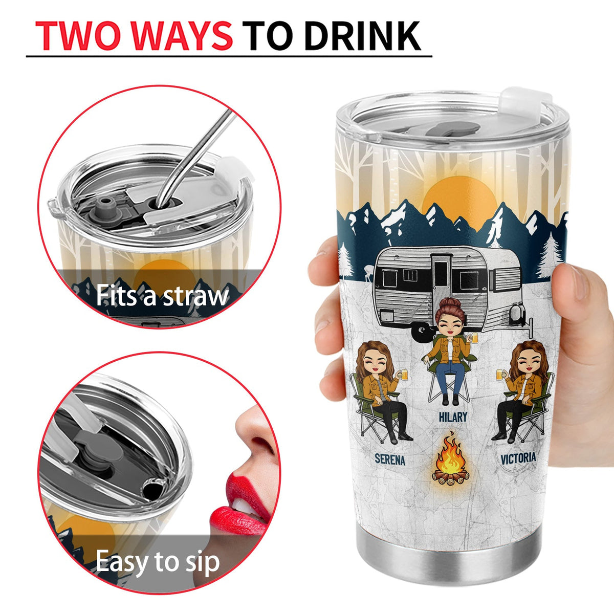 Camping We're Drunks - Gift For Bestie - Personalized Custom Tumbler