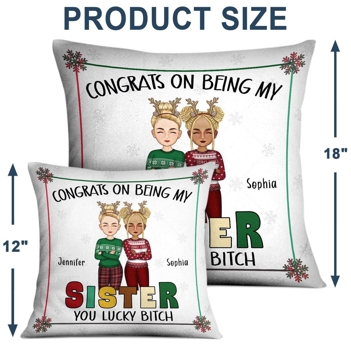 Christmas Sibling Congrats On Being My Brother - Gift For Sibling - Personalized Pillow