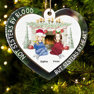 Not Sisters By Blood - Christmas Gift For Besties - Personalized 2-Layered Mix Ornament