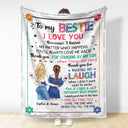 Bestie To My Bestie Flower - Gift For Besties - Personalized Fleece Blanket