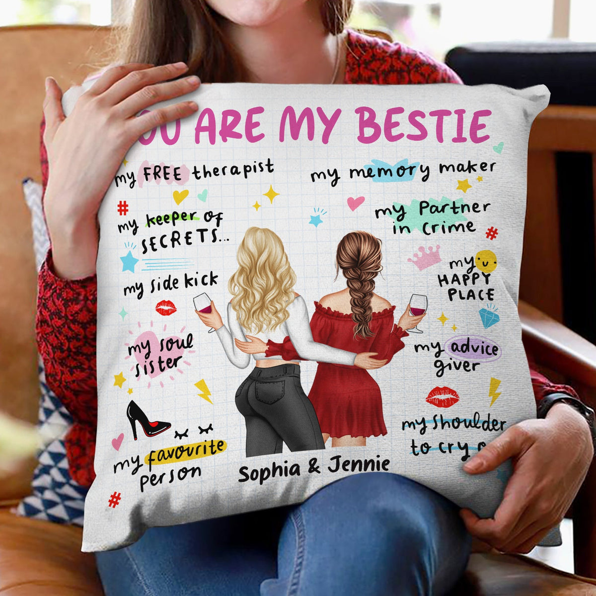 You Are My Bestie - Gift For Besties - Personalized Pillow