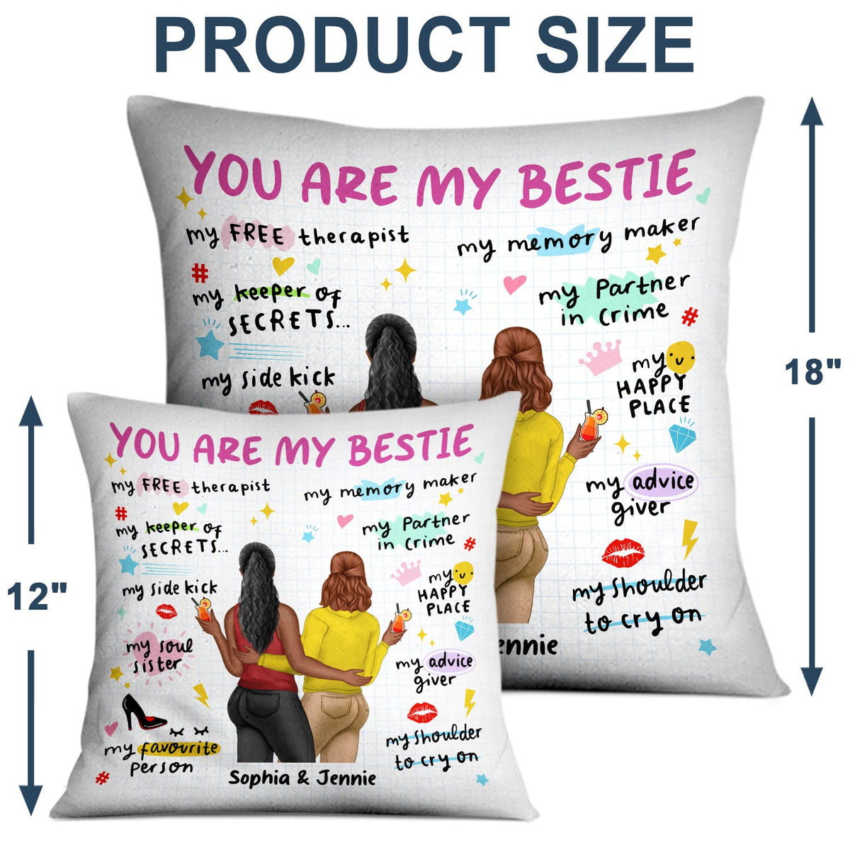You Are My Bestie - Gift For Besties - Personalized Pillow