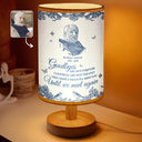 Memorial,Family,Gift For Grandpa,Gift For Grandma,Gift For Grandparents,Christmas - Custom Photo Pencil Drawing Toile De Jouy Goodbyes Are Not Forever - Personalized Fabric Lamp