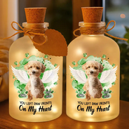 Pet Lovers,Pet Mom,Pet Dad,Pet Couple,Cat Lovers,Cat Mom,Cat Couple,Cat Dad,Dog Lovers,Dog Mom,Dog Dad,Dog Couple,Memorial,Custom Photo,Sad - Custom Photo Memorial Dog Cat Your Wings Were Ready - Personalized Short Bottle Light