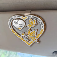 Memorial,Family,Gift For Men,Gift For Women,Sad - Memorial Your Wings Were Ready 3D Effect - Personalized Custom Shaped Car Visor Clip