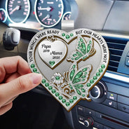 Memorial,Family,Gift For Men,Gift For Women,Sad - Memorial Your Wings Were Ready 3D Effect - Personalized Custom Shaped Car Visor Clip