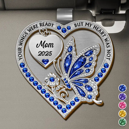 Memorial Your Wings Were Ready 3D Effect - Personalized Custom Shaped Car Visor Clip