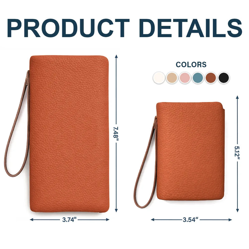 Mom - Daughters (Adult),Mom - Daughters (Young),Mom - Sons,Mom - Children,Gift For Mother,Love - Custom Birth Month Flower And Name - Personalized Tri-Fold PU Leather Wristlet Wallet