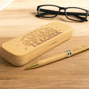 Teacher, Happy - Teach Them Love Them - Personalized Wooden Pen Set