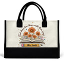 Teacher,Happy - Teach Them Love Them Watch Them Grow - Personalized Canvas Tote Bag