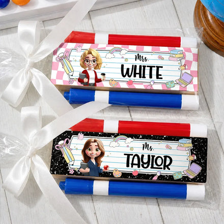 Teacher Appreciation Custom Name - Personalized Whiteboard Eraser & Marker Set