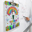 Teacher,Happy - Teacher Compassionate Caring - Personalized Acrylic Clipboard