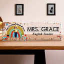 Teacher,Back To School - Teacher Helping Little Minds Grow - Personalized Desk Name Plate