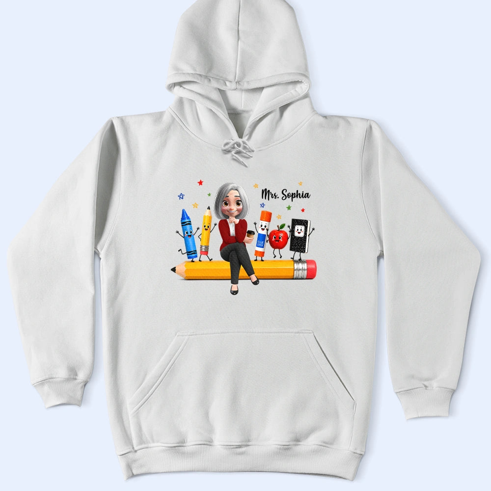 Top Market,Adorable,Teacher,Back To School,Vector - Teacher Life Happy To See Your Face - Personalized T Shirt