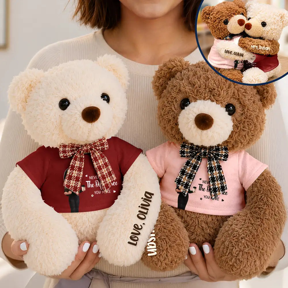 Grateful,Teacher,Back To School,Vector - Teacher Thank You For Helping Me Grow - Personalized Hugging Bear