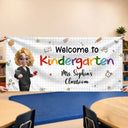 Teacher,Inspirational,Back To School,Vector - Teacher Welcome To Kindergarten Back To School - Personalized Horizontal Banner
