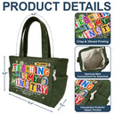 Top Market,Devoted,Christian,Teacher,Back To School,Custom Text - Teaching Is My Ministry - Personalized Corduroy Tote Bag