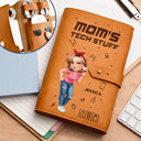 Gift For Yourself,Gift For Women,Gift For Men,Happy - Tech Stuff 3D Effect Man Woman - Personalized Leather Cable Bag