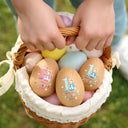 Easter,New baby,Dad,Sons,Gift For Son,Mom,Gift For Daughter,,Daughters (Young),Gift For Kids,Gift For Grandkids,Happy - Text Pattern My First Easter - Personalized Musical Wooden Easter Egg Shaker