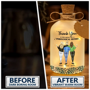 Gift For Bestie,Gift For Women,Happy - Thank You For Being My Unbiological Sister - Personalized Short Bottle Light