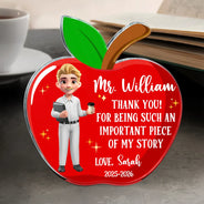 Teacher,Happy - Thank You For Being Such An Important Piece - Personalized Custom Shaped Acrylic Plaque